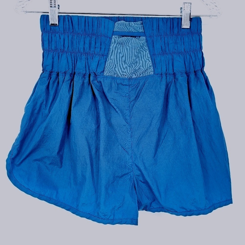 Blue Women's High-Waist Active Shorts - Picture 3 of 6